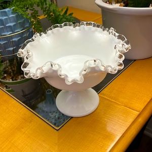 Fruitstand, porcelain crystal, 8" diameter, 6" high